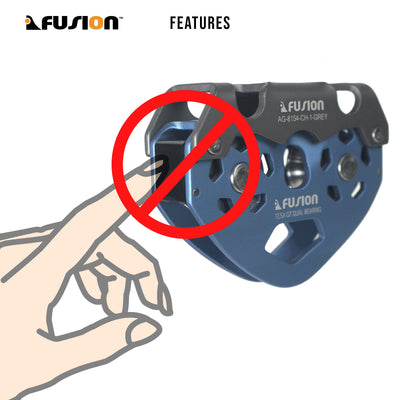 Tesa Speed Pulley Dual Bearing - With Carabiner Bracket - Blue