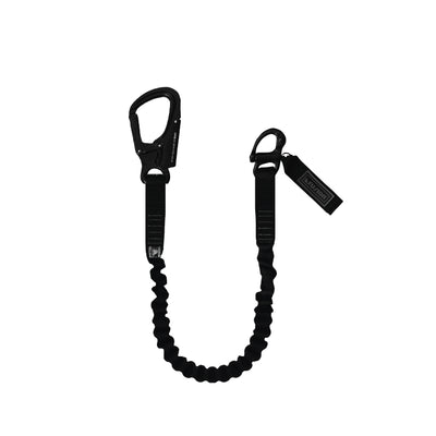 helo retention lanyard with snap hook, plunger pin shackle, and MIL-SPEC webbing