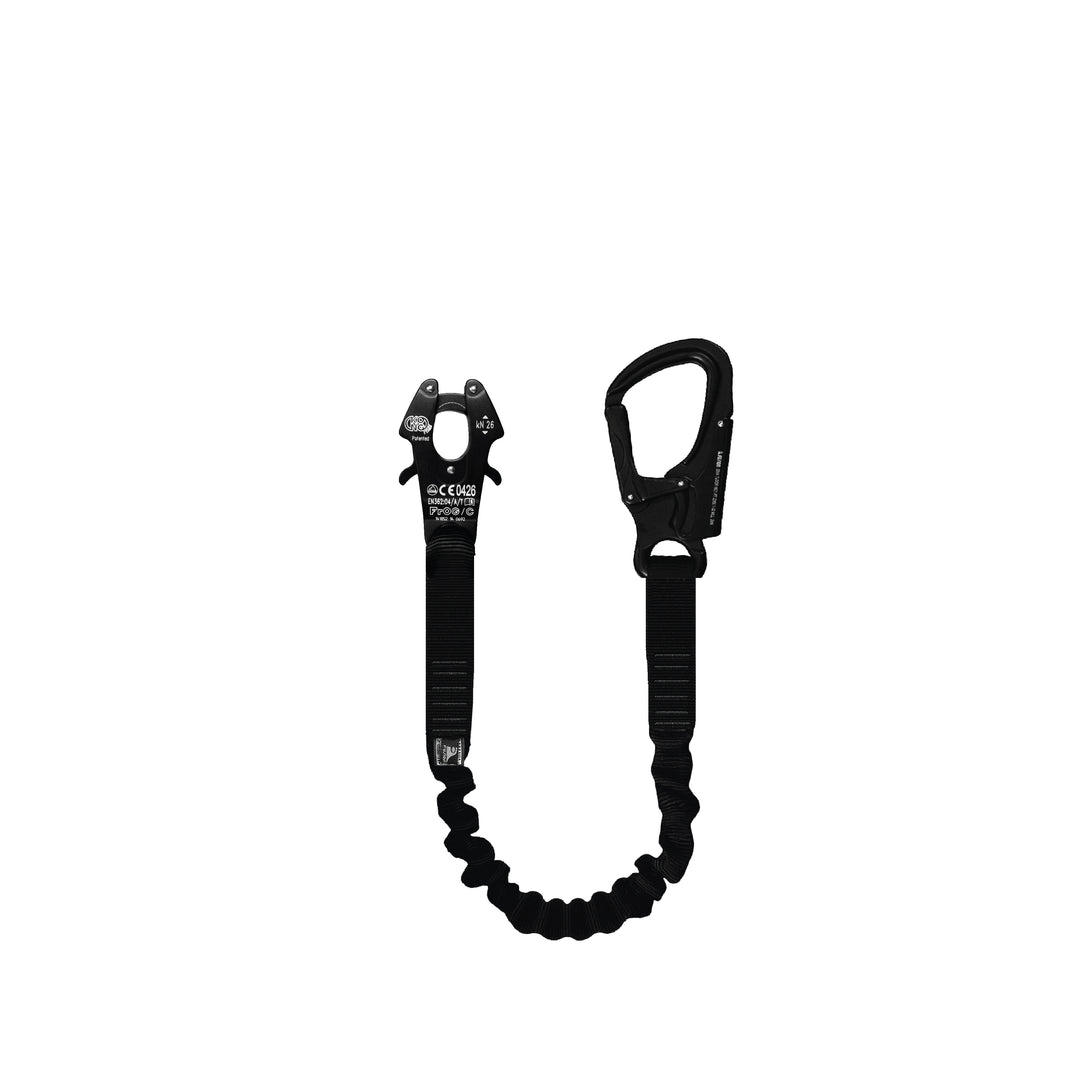 Helo Retention Lanyard with Kong Frog Cable & Snap Hook BLK
