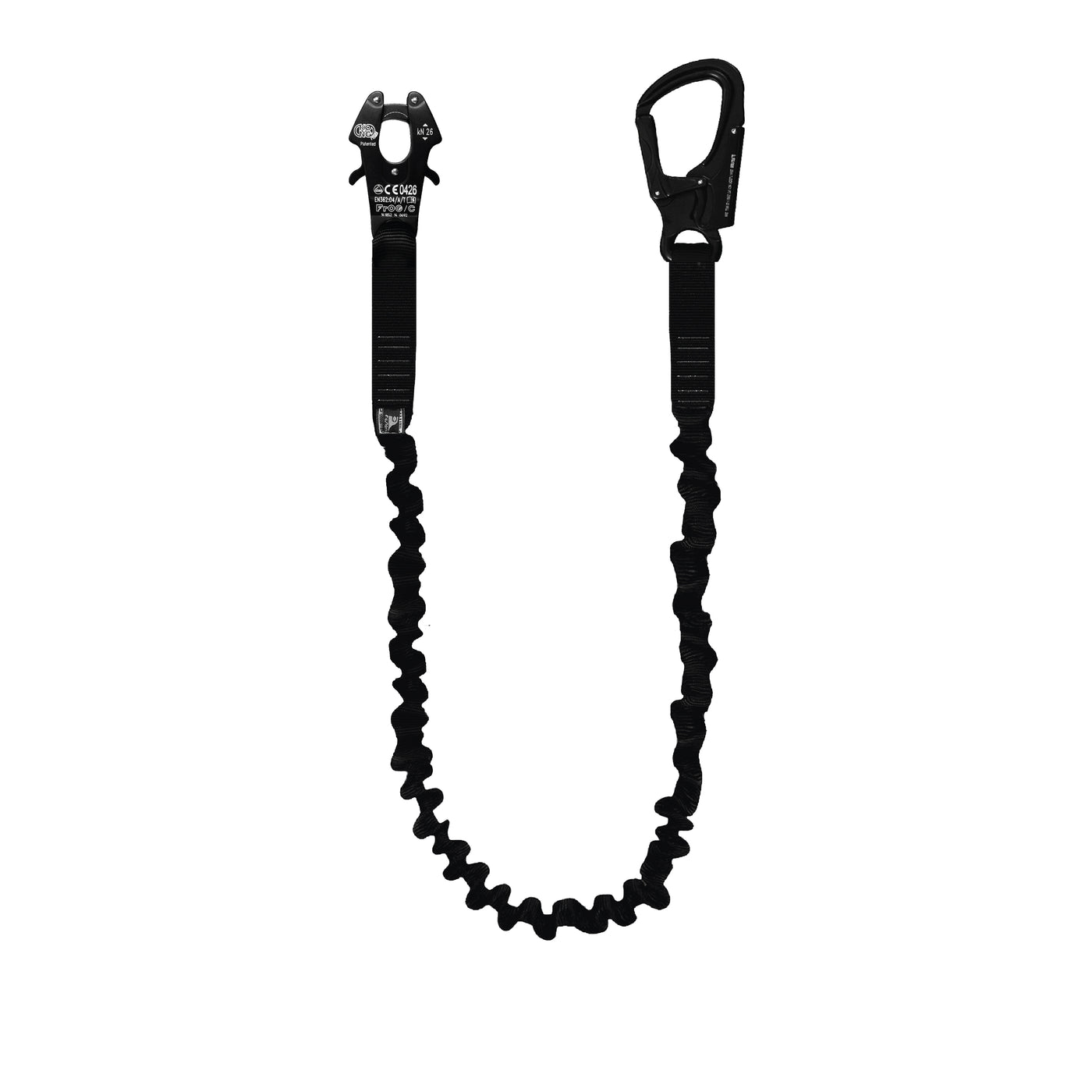 tactical retention lanyard with quick-release Kong Frog cable and industrial dual snap hook