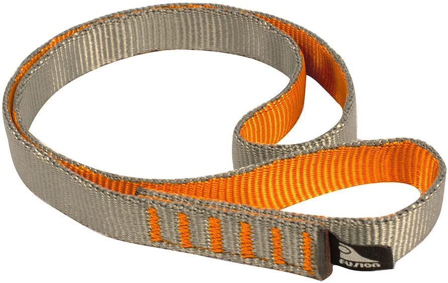 Stitched Nylon Runner Climbing Sling Loops - Orange & Gray
