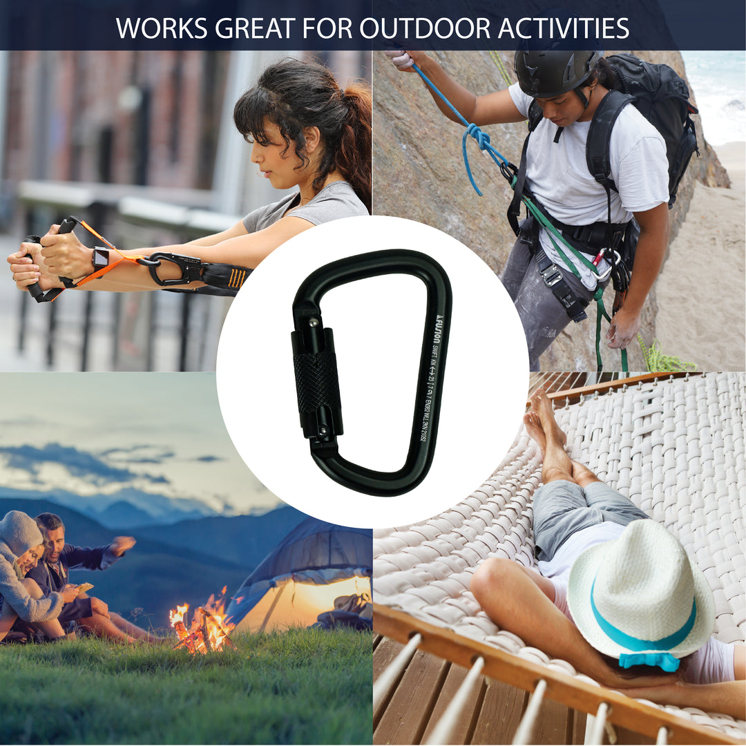 25KN Climbing Carabiner Screw Locking Gate Carabin... - Grandado