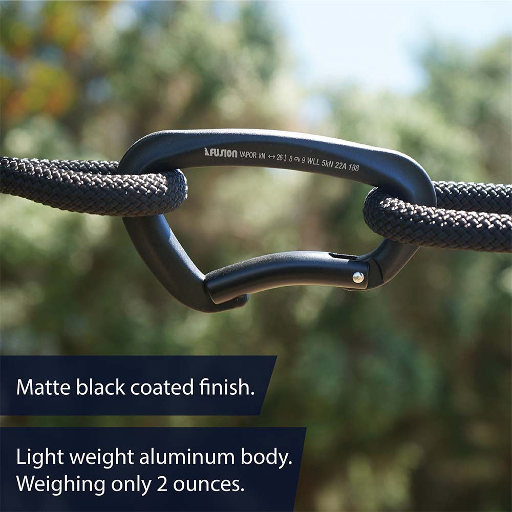Vapor III Aluminum - Bent Gate Carabiner - Black | Fusion Climb