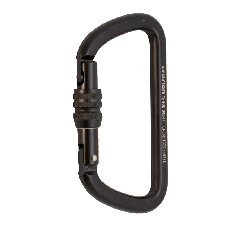 Tahoe XL Steel Screw Lock Carabiner – Black Heavy-Duty Clip for