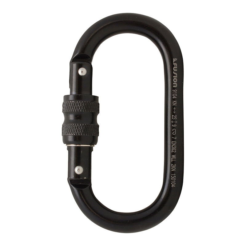 Ovatti Steel Screw Lock Gate Carabiner - Black