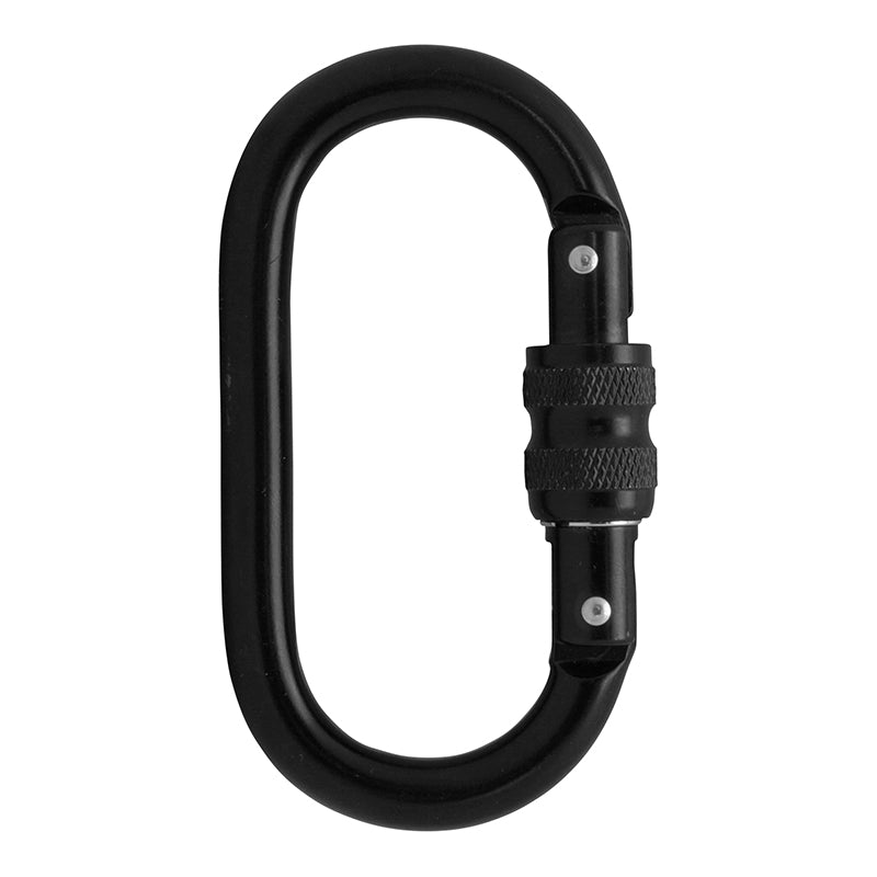 Ovatti Steel Screw Lock Gate Carabiner - Black