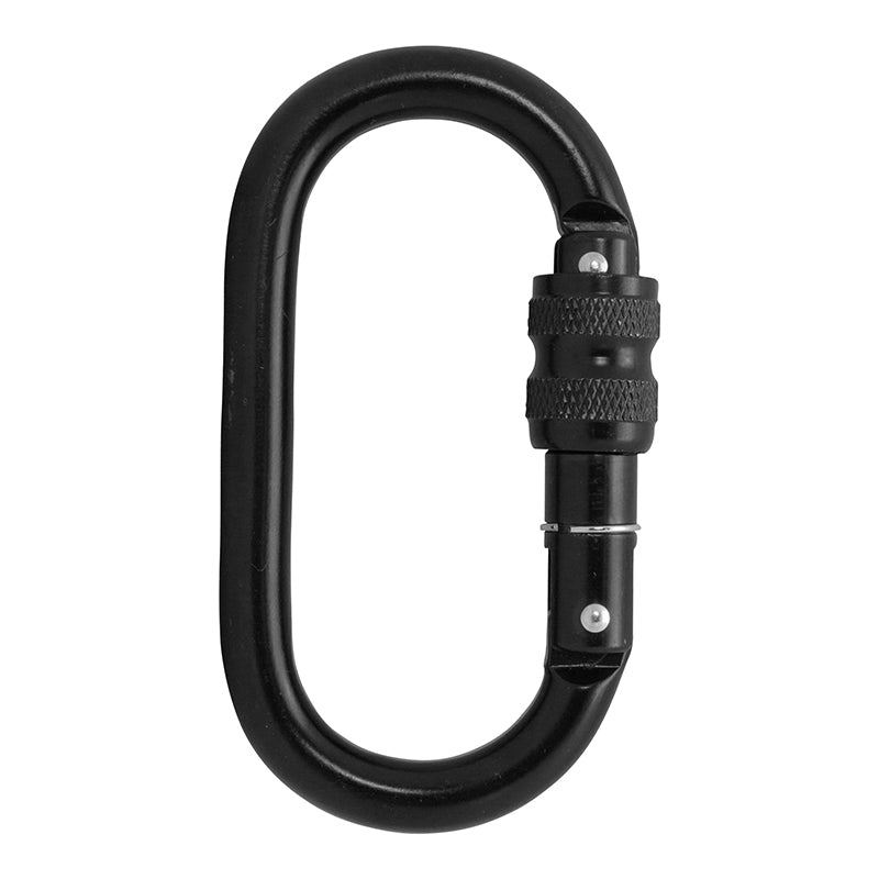 Ovatti Steel Screw Lock Gate Carabiner - Black