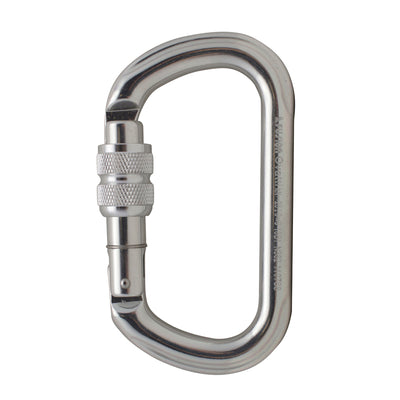 Supreme II Screw Gate D-Shaped Carabiner - Silver.