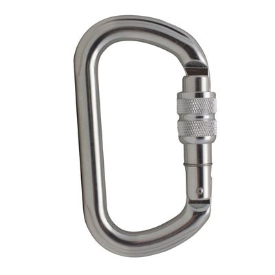 Supreme II Screw Gate D-Shaped Carabiner - Silver.