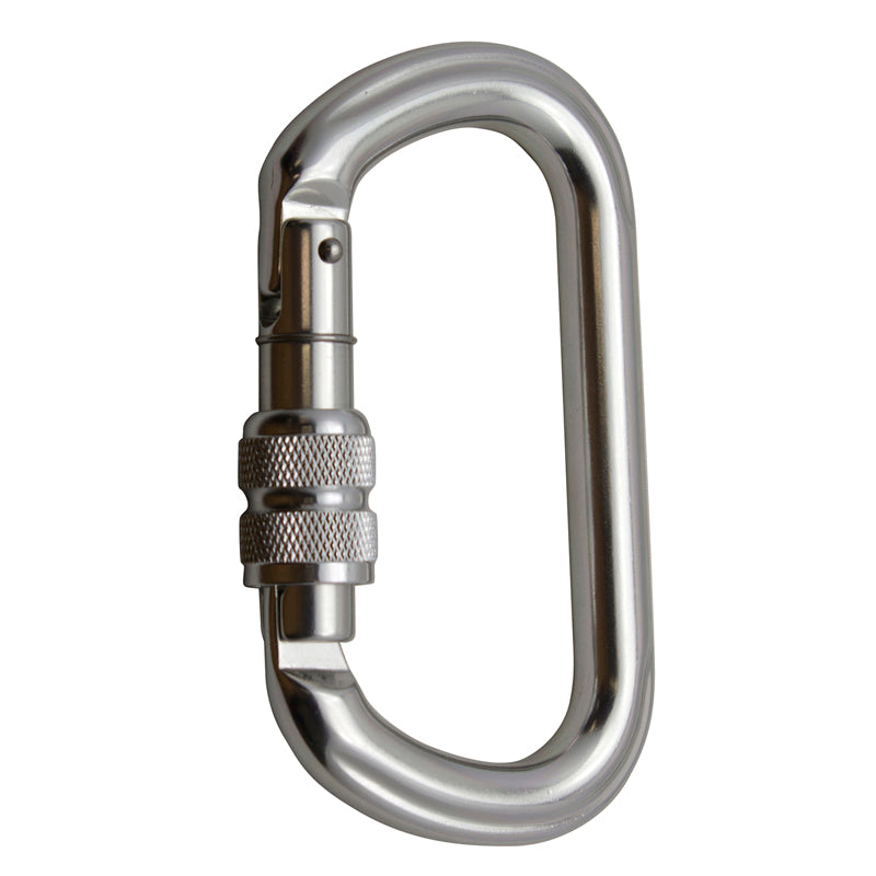 Supreme II Screw Gate D-Shaped Carabiner - Silver.