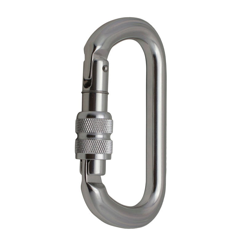 Supreme II Screw Gate D-Shaped Carabiner - Silver.