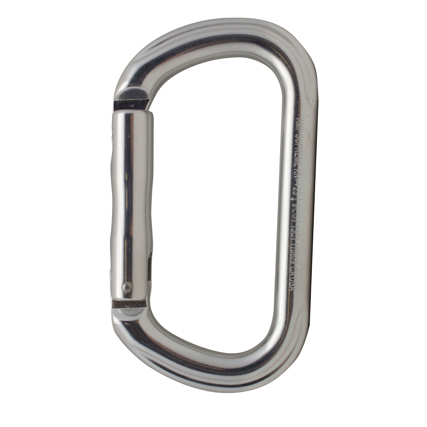 Supreme II Straight Gate D-Shaped Carabiner - Silver