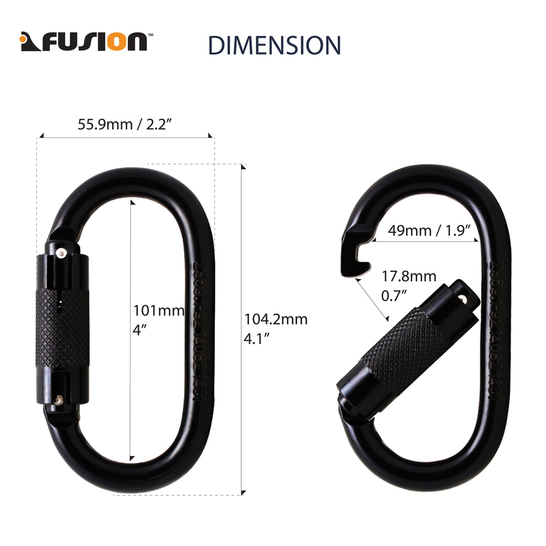 Ovatti Steel - Auto Lock Carabiner - Black – Fusion Climb