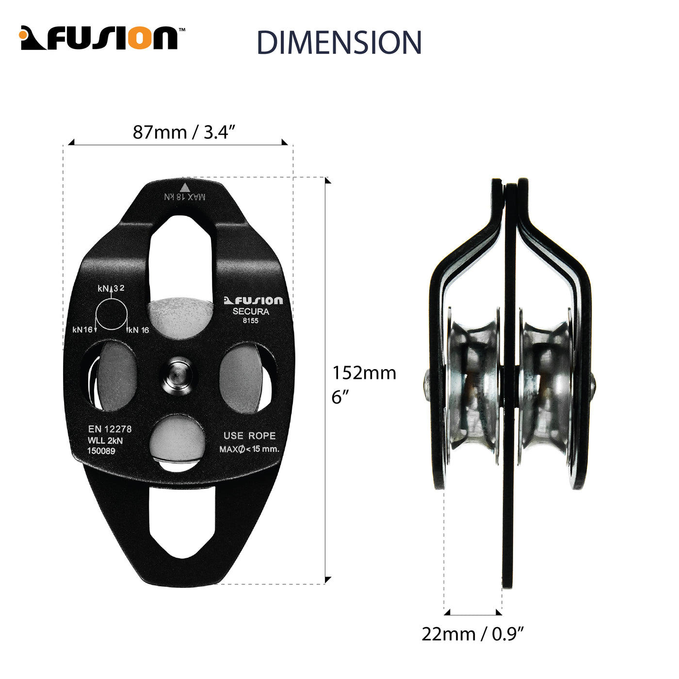 Secura Side Swing Double Pulley - Black