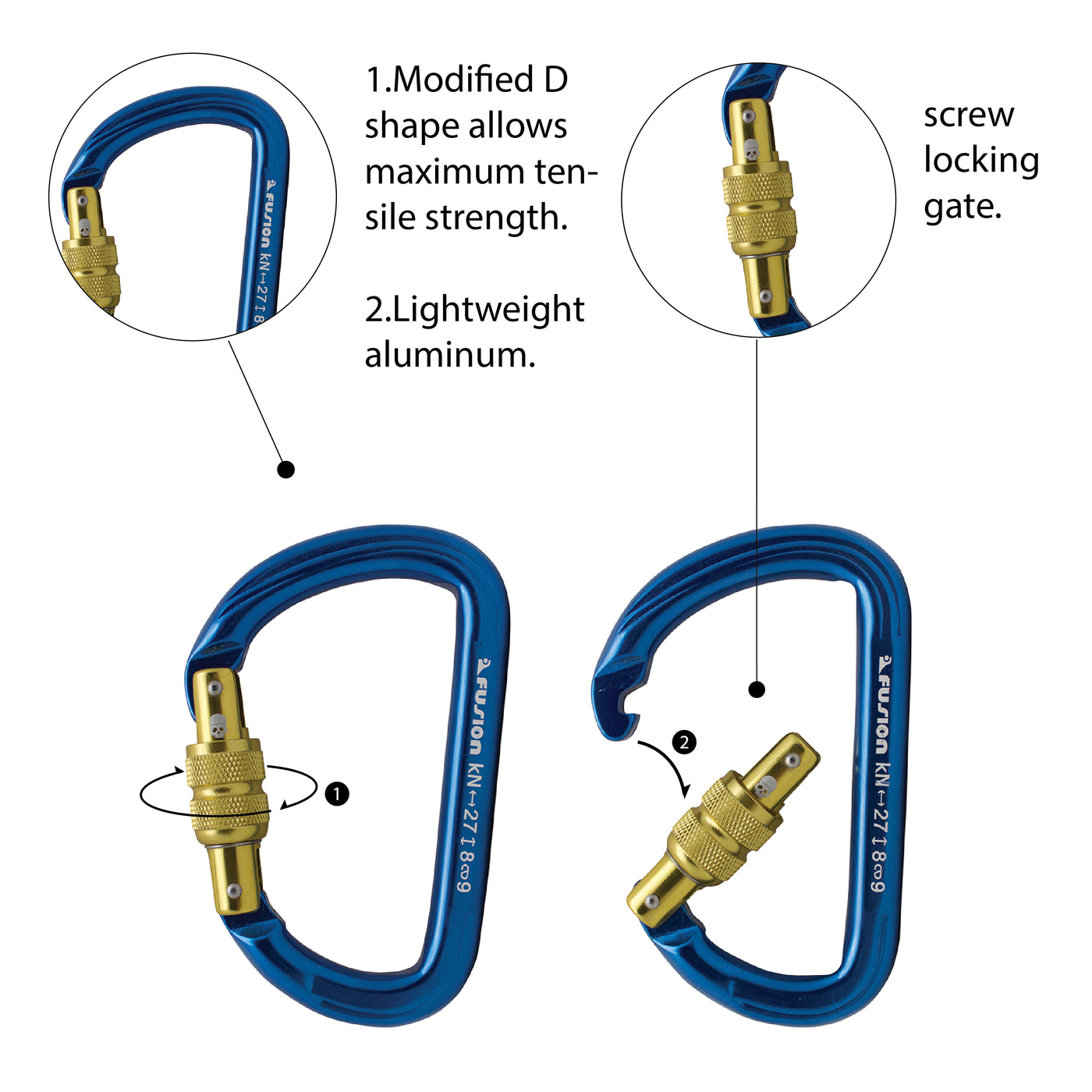 Spiridon Screw-Locking Aluminum Carabiner