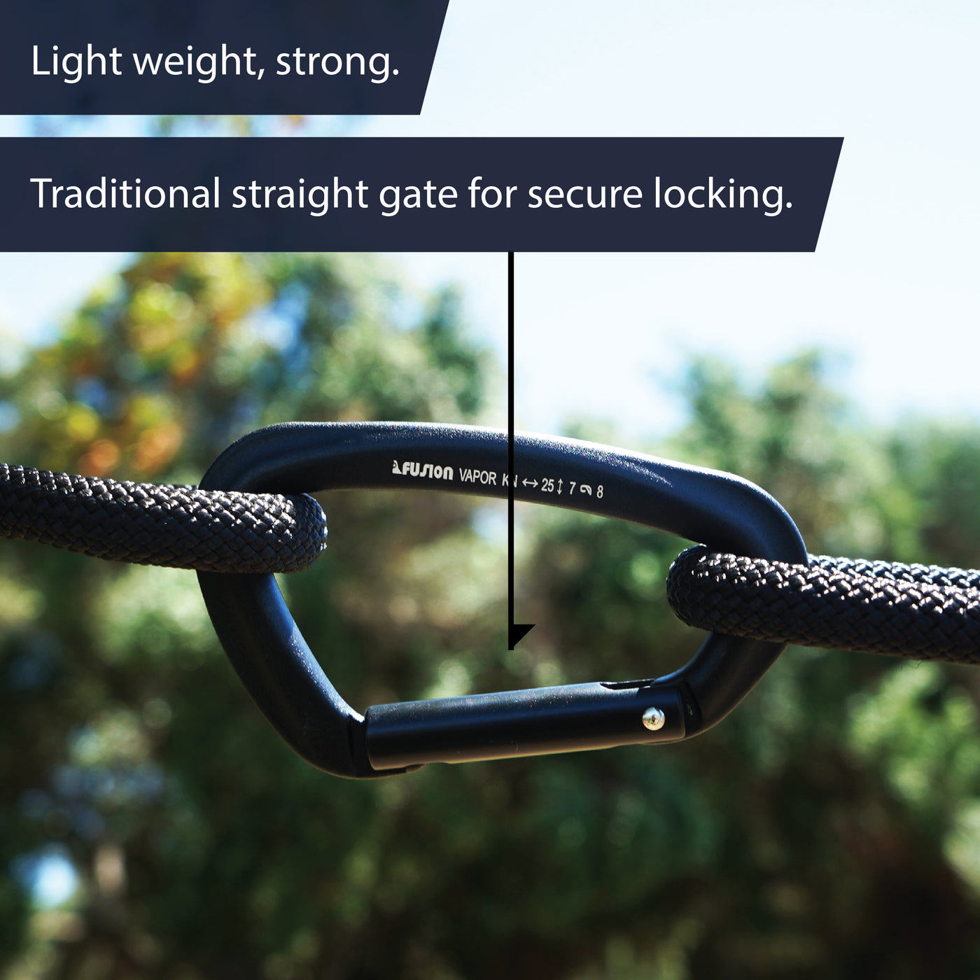 Vapor III Aluminum - Straight Aluminum Carabiner - Black