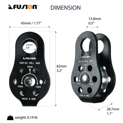 Nuro Fixed Side Mini Pulley - Black.