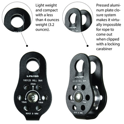 Fixed Side Pulley system – Nuro Pulley Fixed Side Plates with Smooth Round Edge - Black