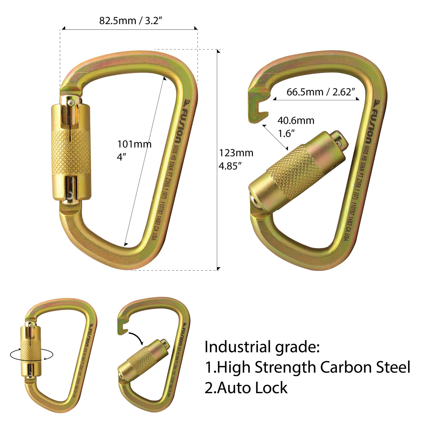 MAD DOG 6' Fall Protection Self-Retractable Lanyard