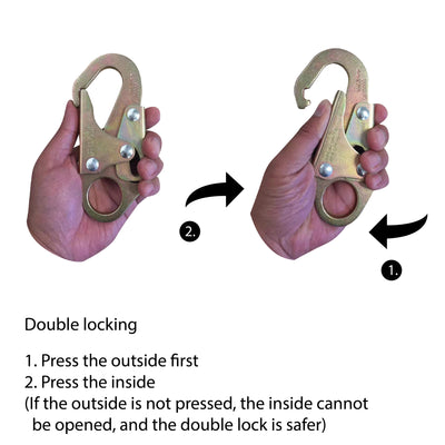 Double Shock Absorbing Lanyard with Rebar Hooks – Fall Protection Lanyard 