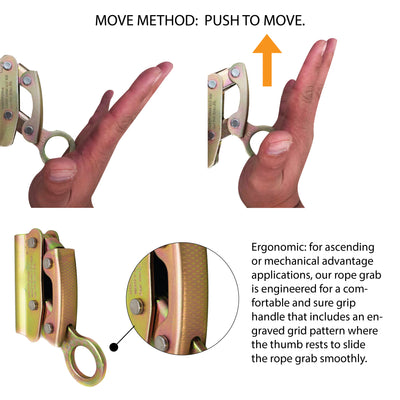 Optimus Steel Manual Rope Grab - Cadmium Plated.
