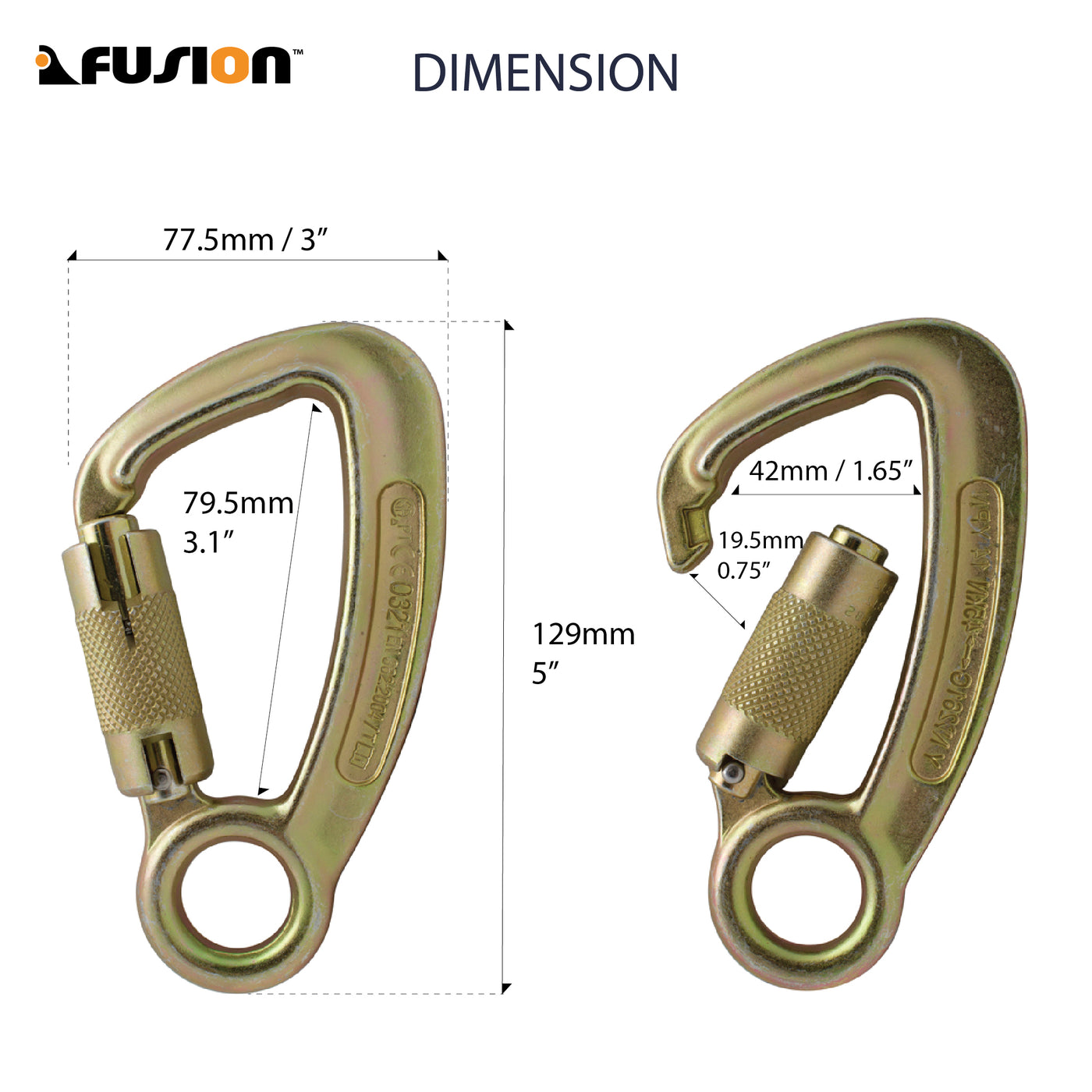 Liberty Auto-Lock Captive Eye Carabiner - Steel