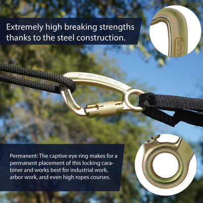 Liberty Auto-Lock Captive Eye Carabiner - Steel