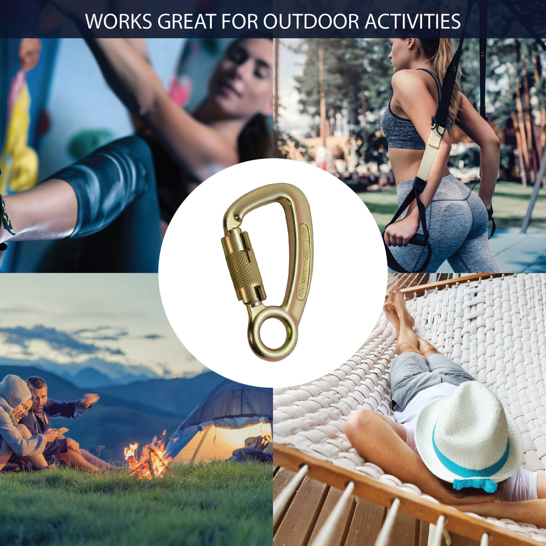 Liberty Steel Captive Eye Auto Lock Carabiner – Gold Industrial