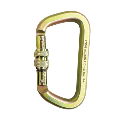 Screw Lock Pin Nose Carabiner - Mayan Steel Modified D Shape and Pin Nose 