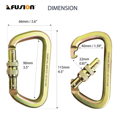 Mayan Steel Screw Lock Pin Nose Carabiner