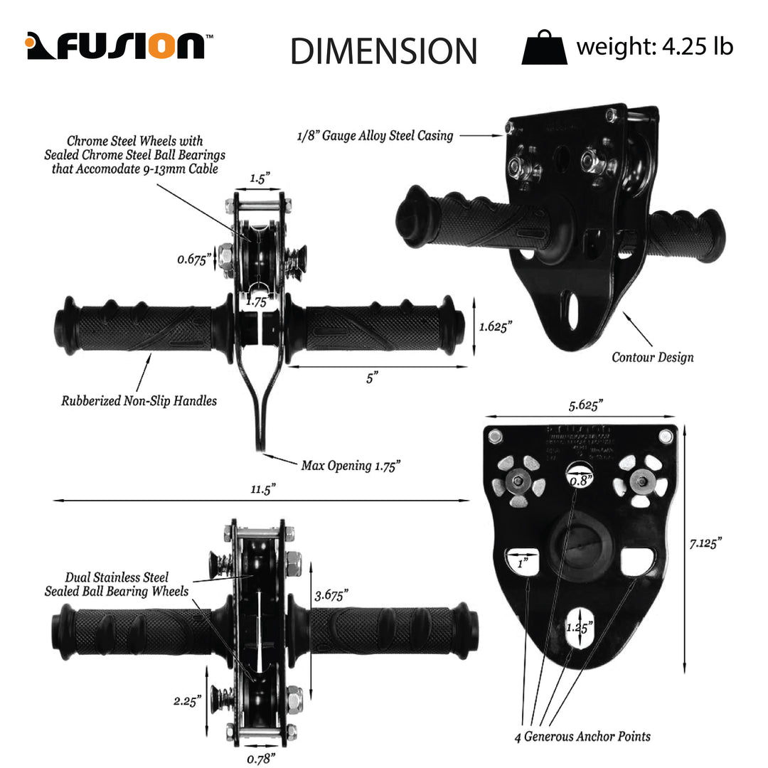 Z-MAX - Zipline Trolley System w/ Handle |Fusion Climb