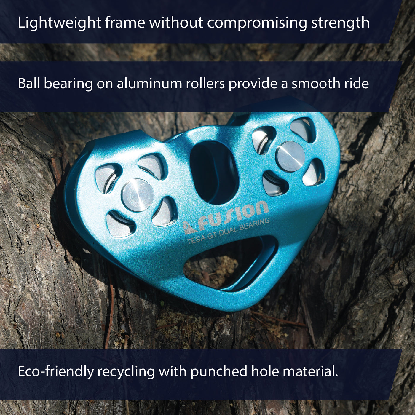 Tesa Speed Aluminum Zip Line Blue Trolley Pulley