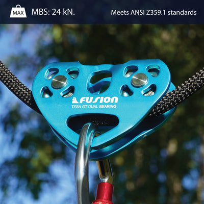 Tesa Speed Aluminum Zip Line Blue Trolley Pulley