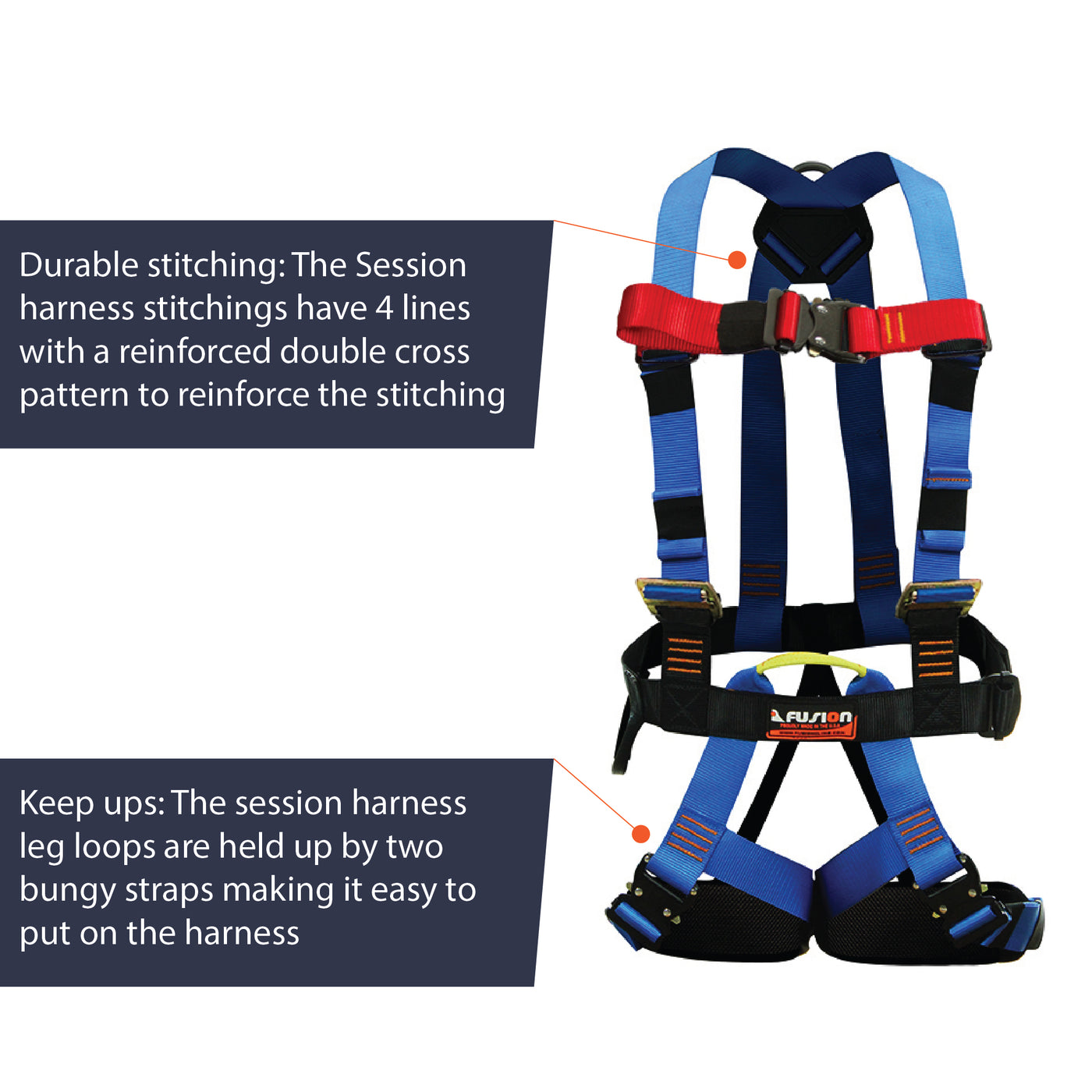 Streak Racer Full Body Harness With Quick Release Legs - Blue