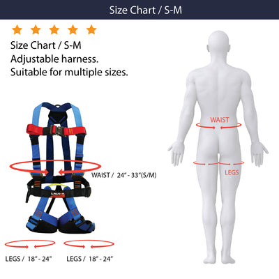 Streak Racer Full Body Harness With Fast Pass Legs - Blue