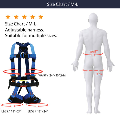 Streak Racer Full Body Harness With Quick Release Legs - Blue