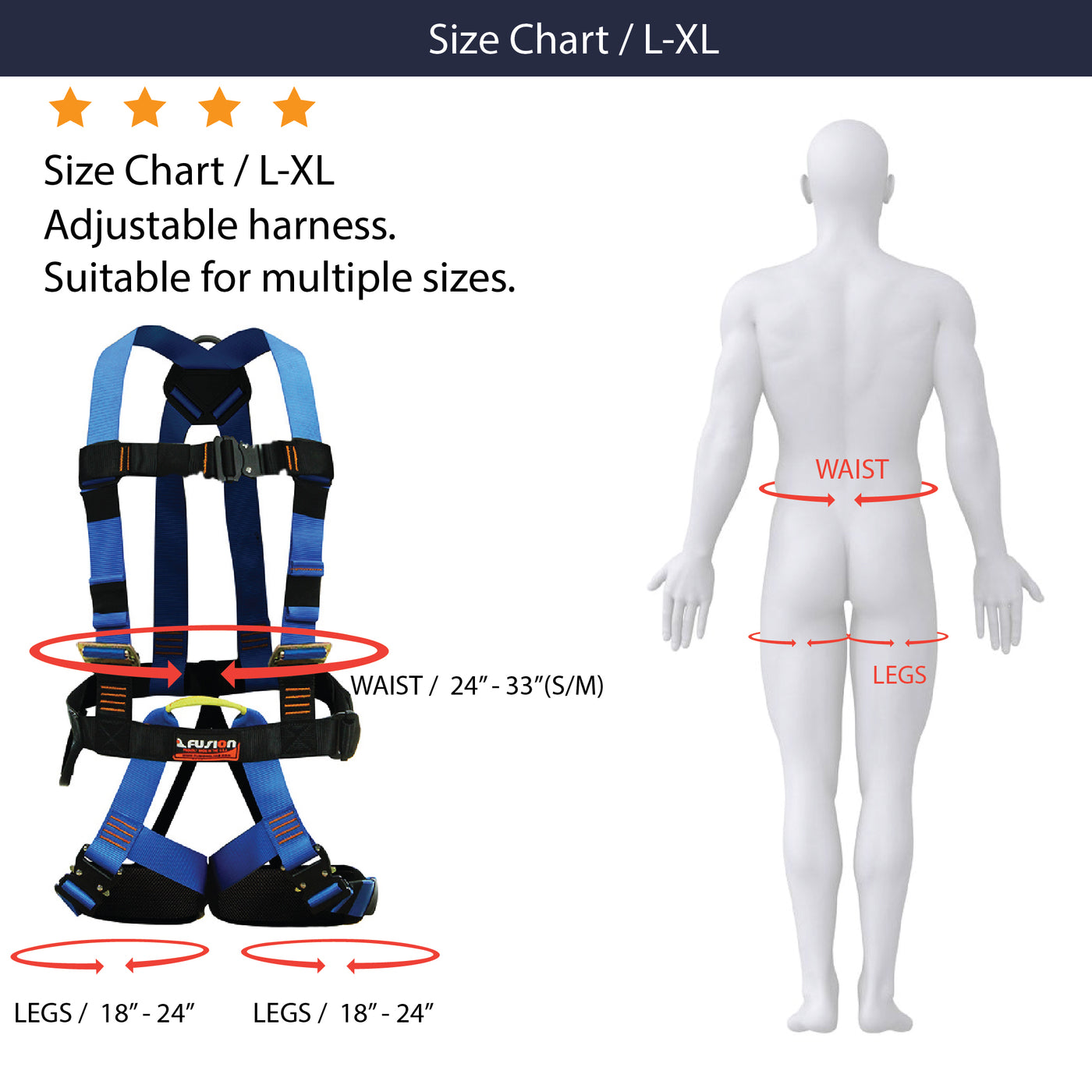 Streak Racer Full Body Harness With Quick Release Legs - Blue