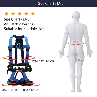 Streak Racer Full Body Harness With Fast Pass Legs - Blue