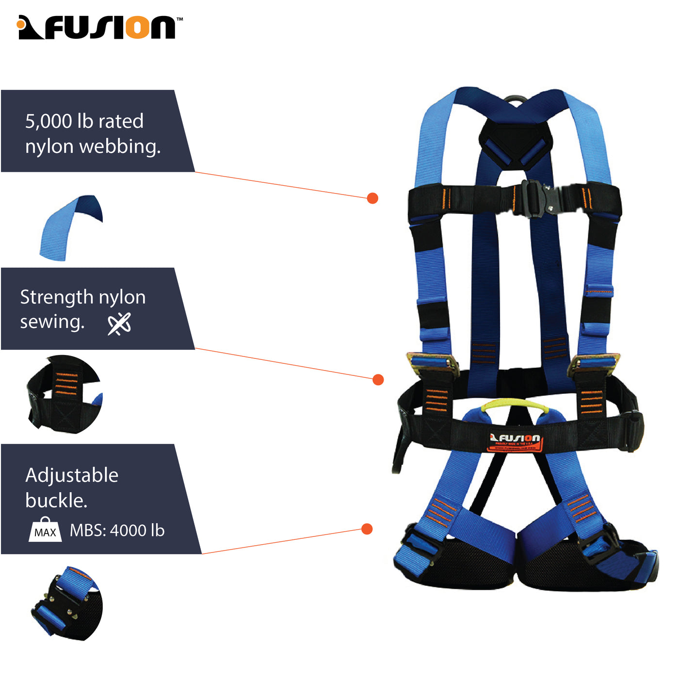 Streak Racer Full Body Harness With Fast Pass Legs - Blue