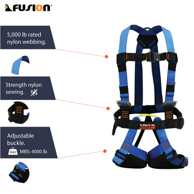 Streak Racer Full Body Harness With Fast Pass Legs - Blue