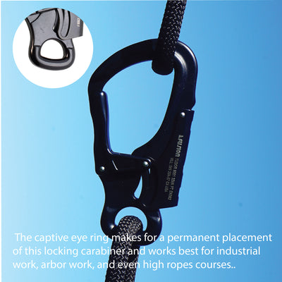 Tudor Flat Loop Aluminum Snap Hook Carabiner - Black