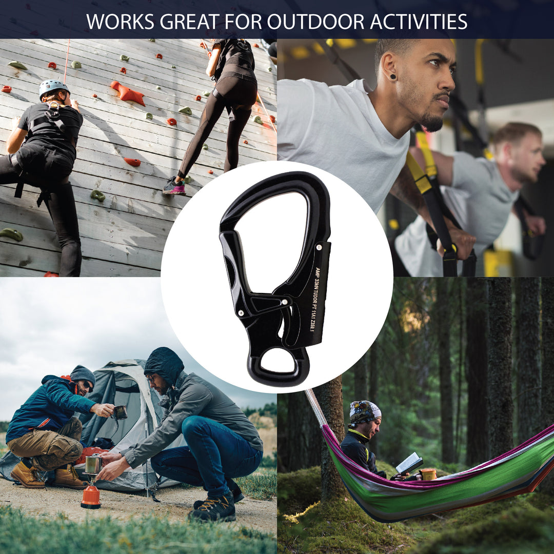 Tudor Flat Loop Aluminum Snap Hook Carabiner – Black Captive Eye