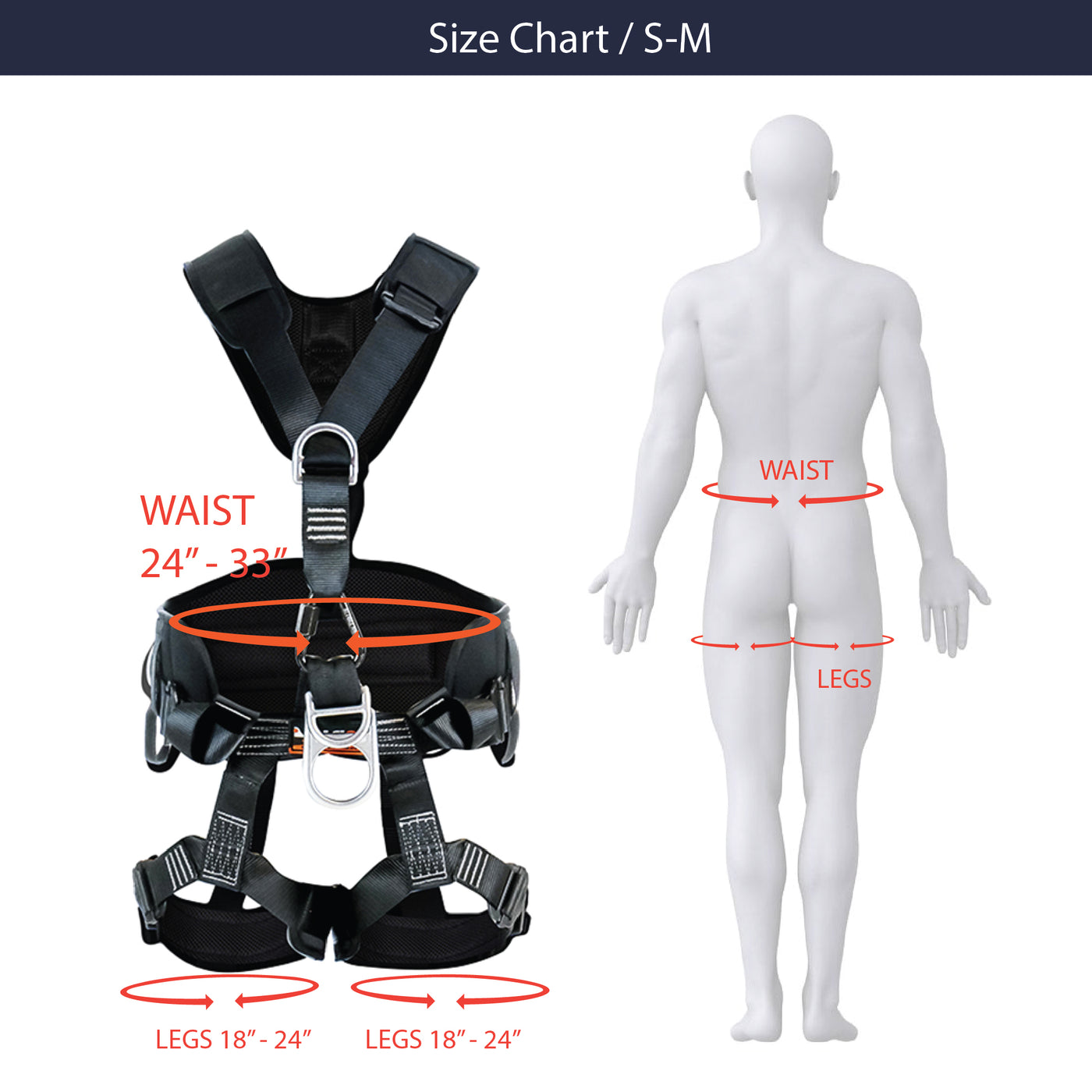 TAC-RESCUE Steel Hardware Full Body Harness - Black