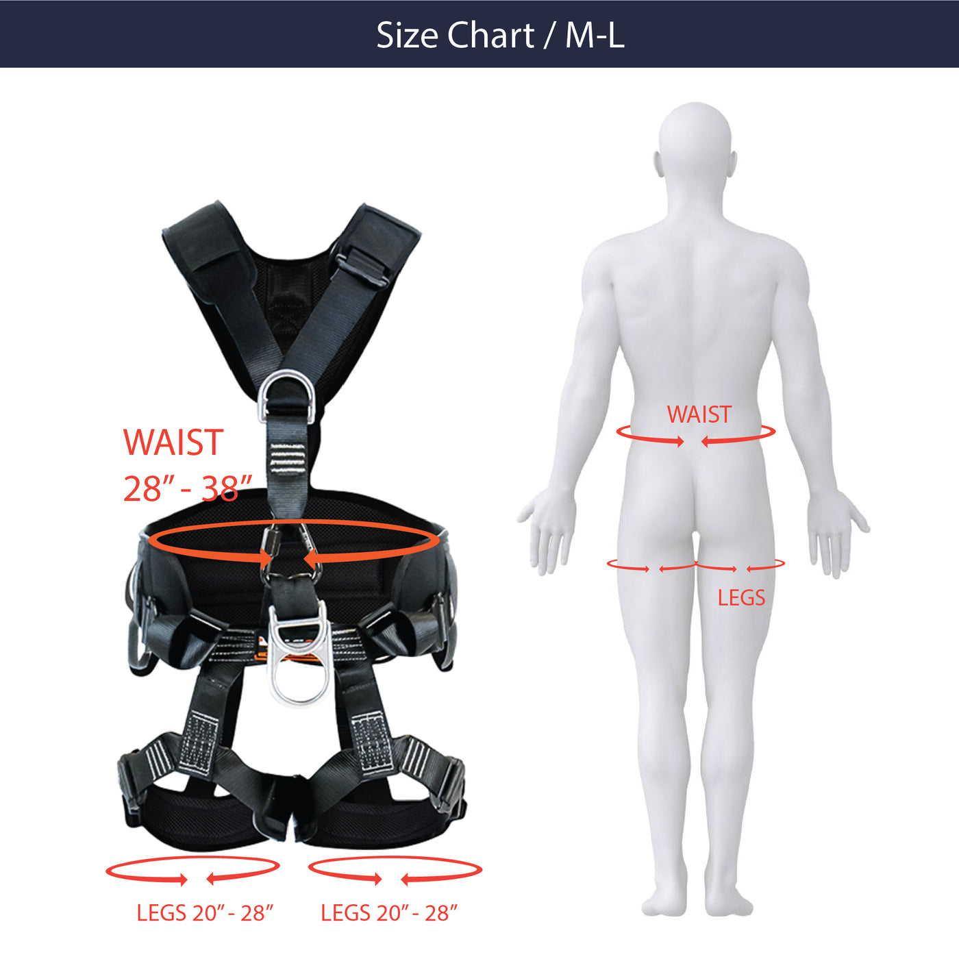 TAC-RESCUE Steel Hardware Full Body Harness - Black