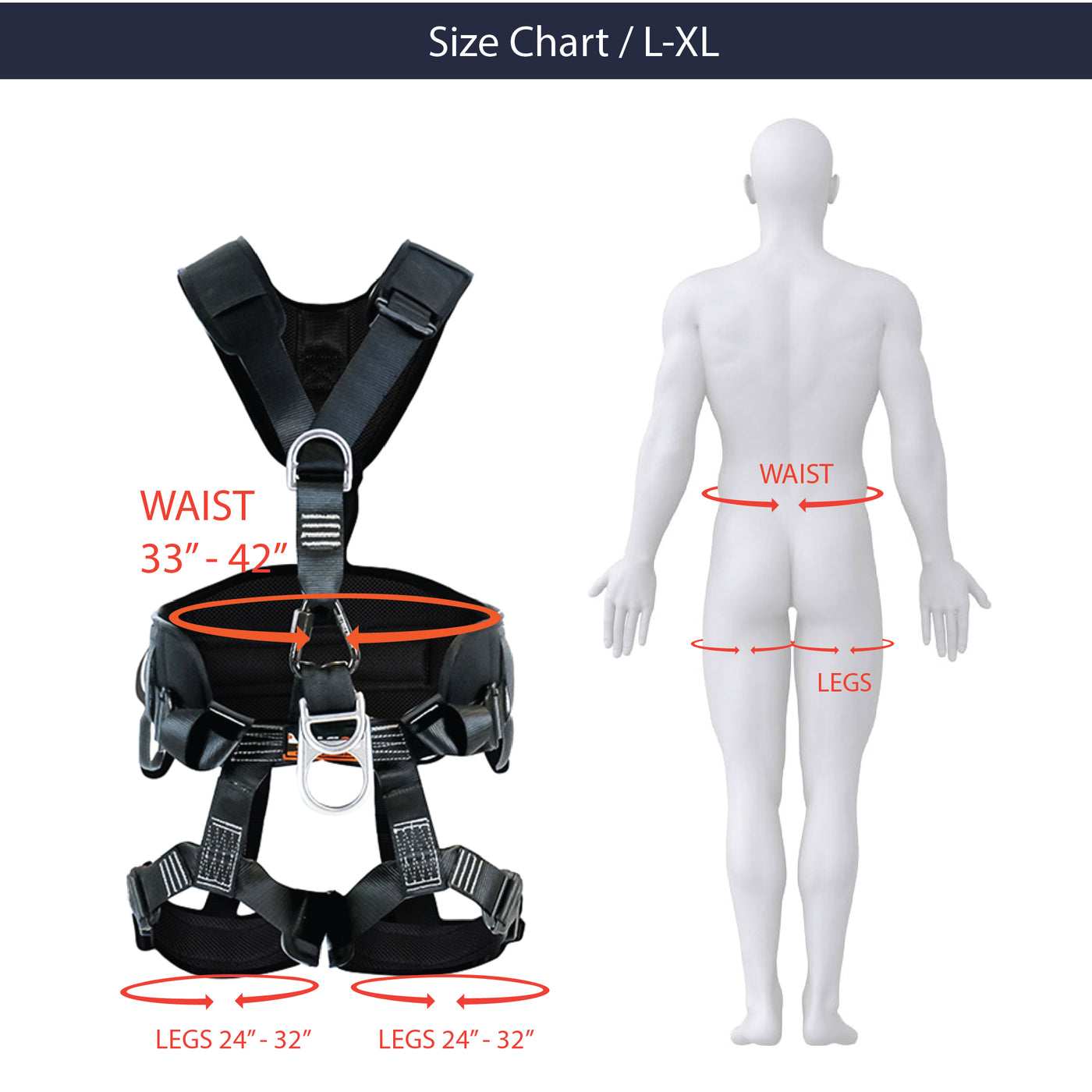 TAC-RESCUE Steel Hardware Full Body Harness - Black