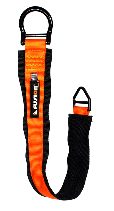 muti use black and orange anchor straps with d-ring and delta ring