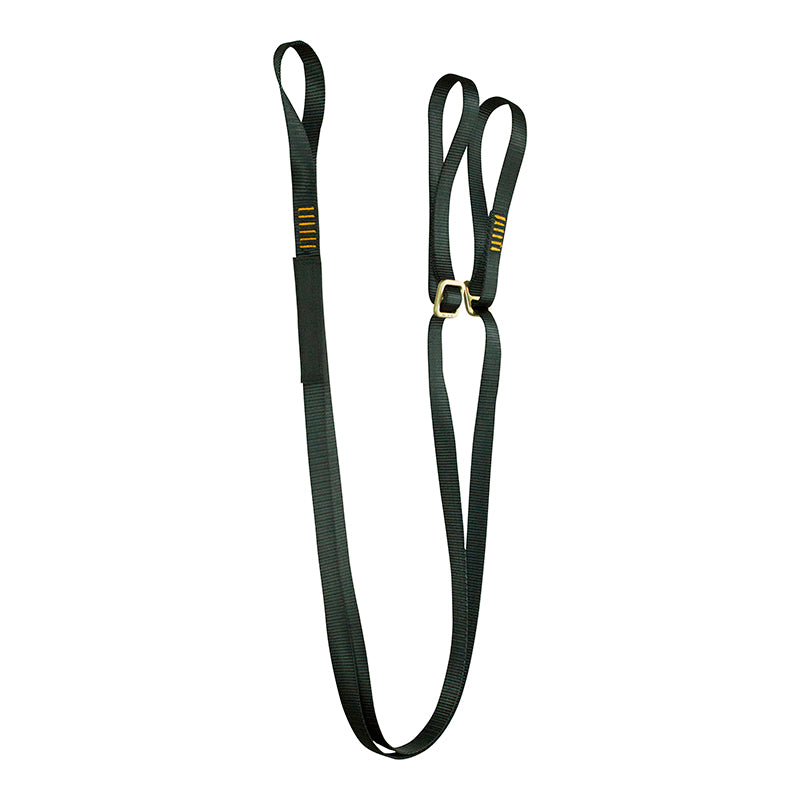 Y-Leg Adjustable Hitch Looped Safety Lanyard - Black