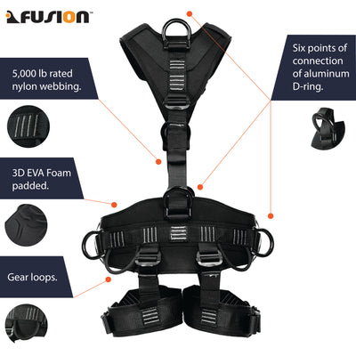 TAC-RESCUE Full Body 3D Harness - Black