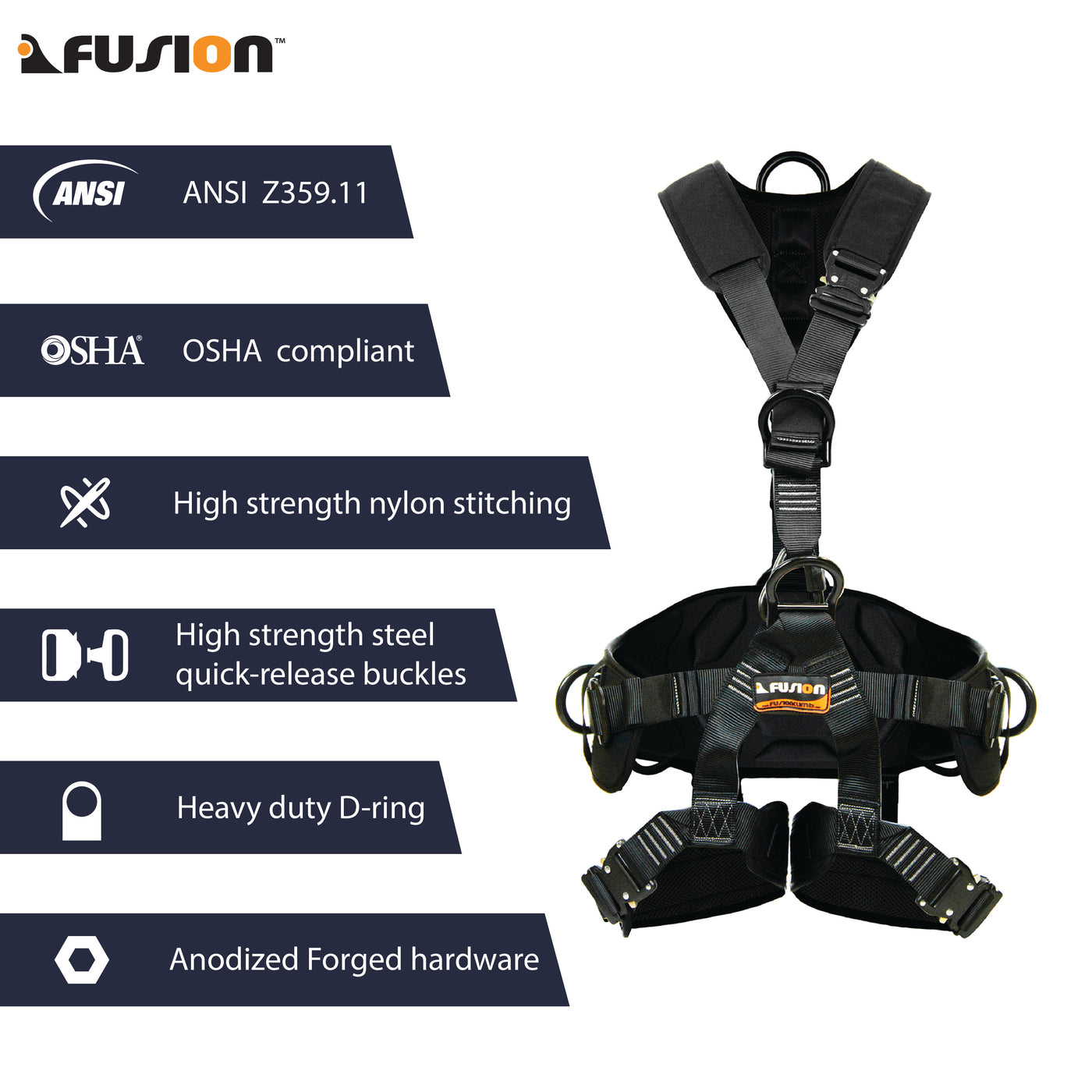 TAC-RESCUE Full Body 3D Harness - Black