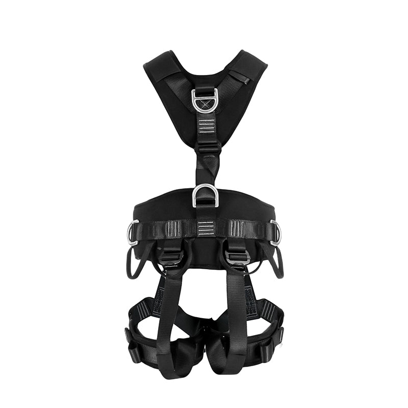TAC-RESCUE Steel Hardware Full Body Harness - Black